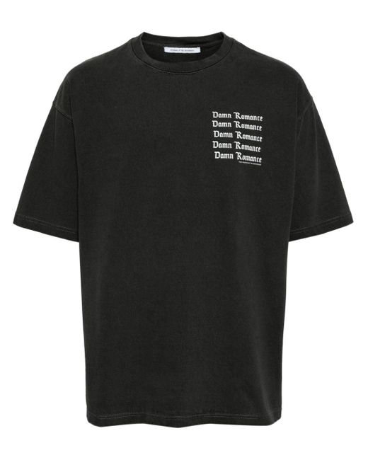 Children of the discordance Black Slogan-print Cotton T-shirt for men