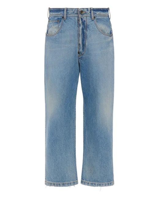Maison Margiela Blue Raw-cut Straight-leg Jeans for men