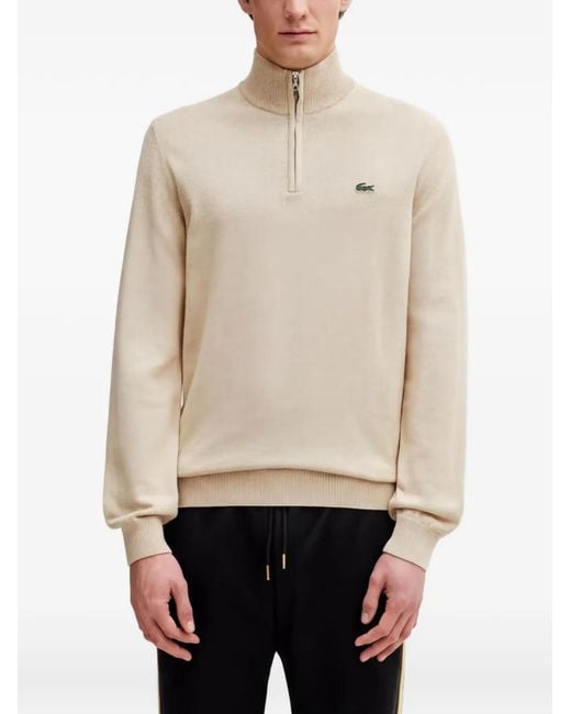 Lacoste Natural Zip-Neck Sweatshirt for men