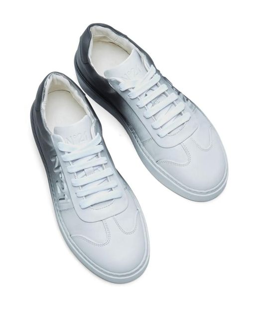 N°21 Gray Gradient-Effect Leather Sneakers