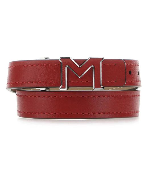 Bracelet En Cuir À Motifs Gravés Montblanc pour homme en coloris Red