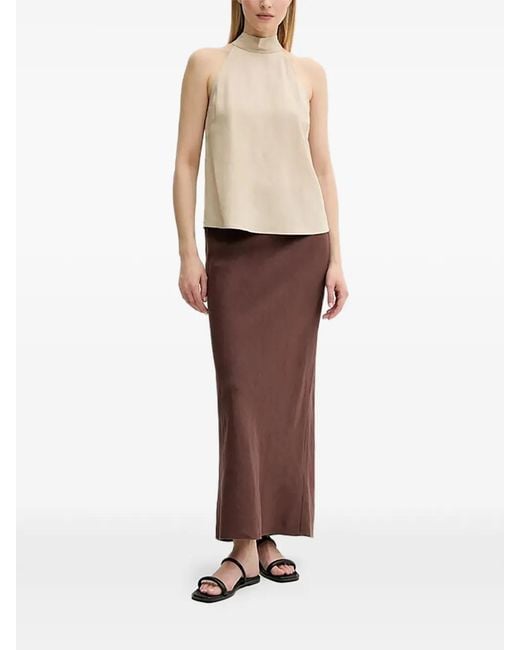 Samsøe & Samsøe White High-Neck Tie Top