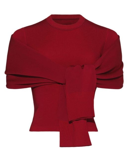 Top Le Haut Rica con diseño retorcido Jacquemus de color Red