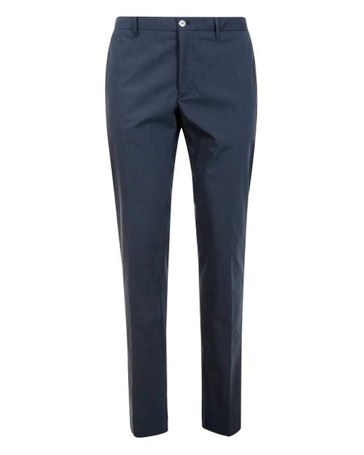 Pantalones de vestir de algodón con cierre oculto Incotex de hombre de color Blue