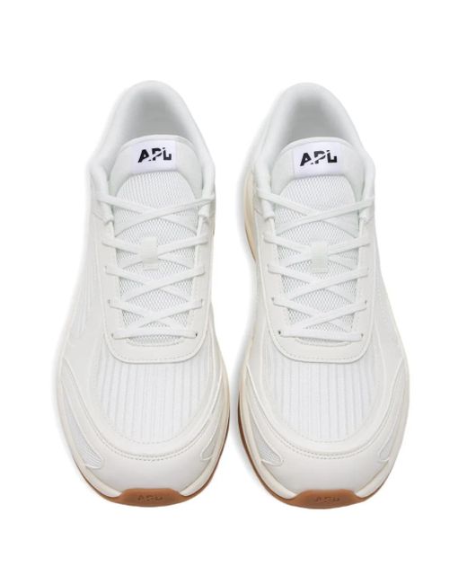 Athletic Propulsion Labs White Jogger Textured Lace-Up Sneakers
