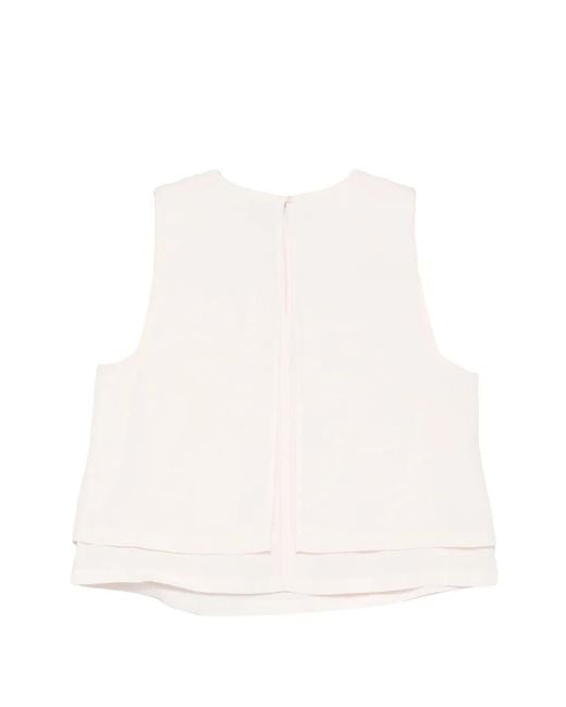 Boss White Open-Back Layered Top