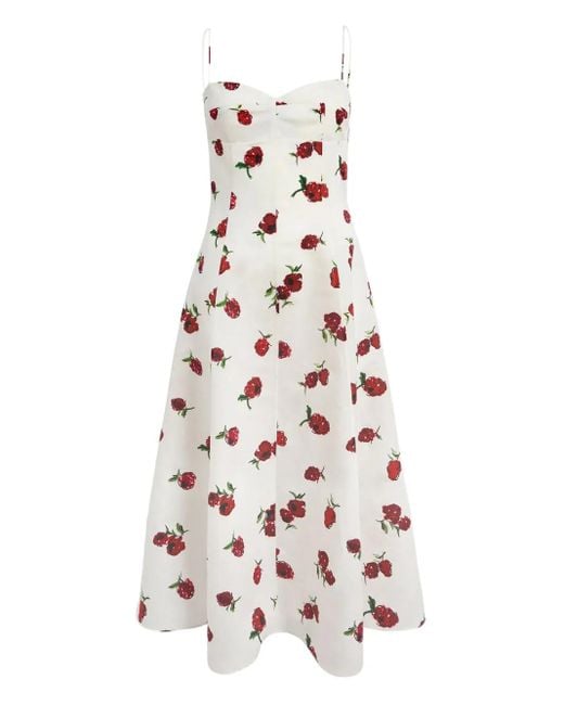 Khaite Midi-Jurk Met Bloemenprint in het White