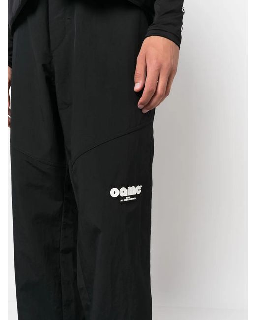 OAMC Black Logo-Patch Track Pants for men