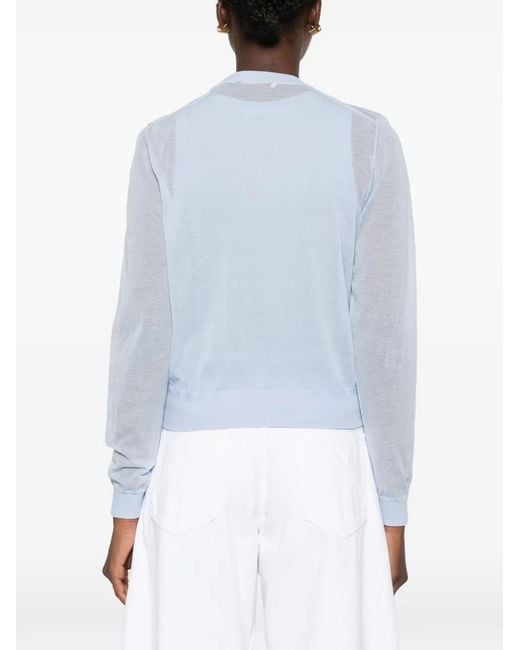Dorothee Schumacher Blue Sheer-Knit Cardigan And Top Set