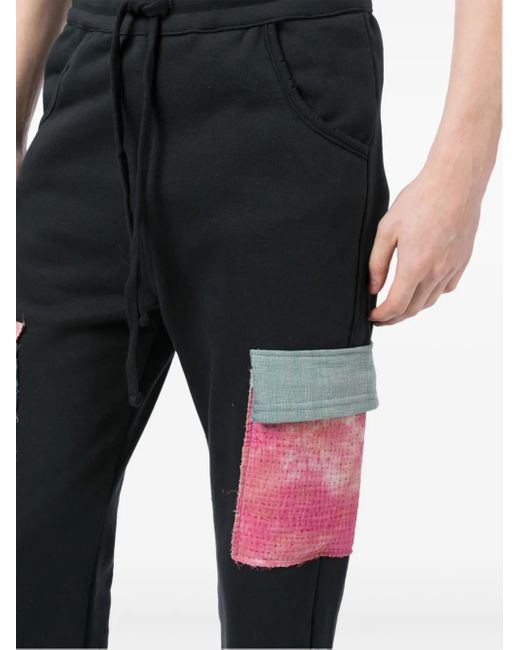 Alchemist Black Flap-Pocket Track Pants for men