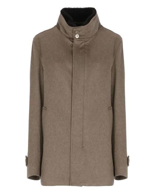 Herno Brown Cashmere Coat for men
