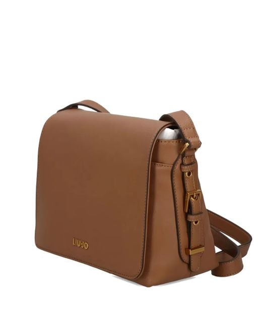 Liu Jo Brown Medium Logo-Plaque Cross Body Bag