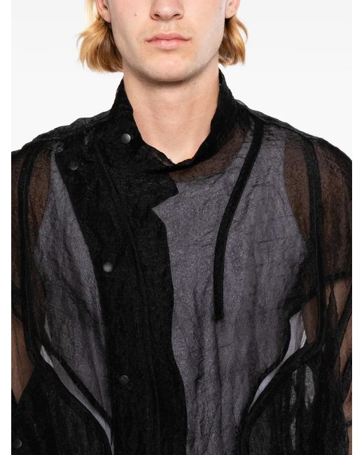 Julius Black Sheer Panelled Jacket for men