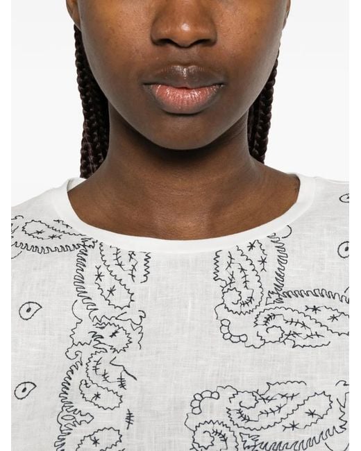 Weekend by Maxmara White Genio Patterned Top