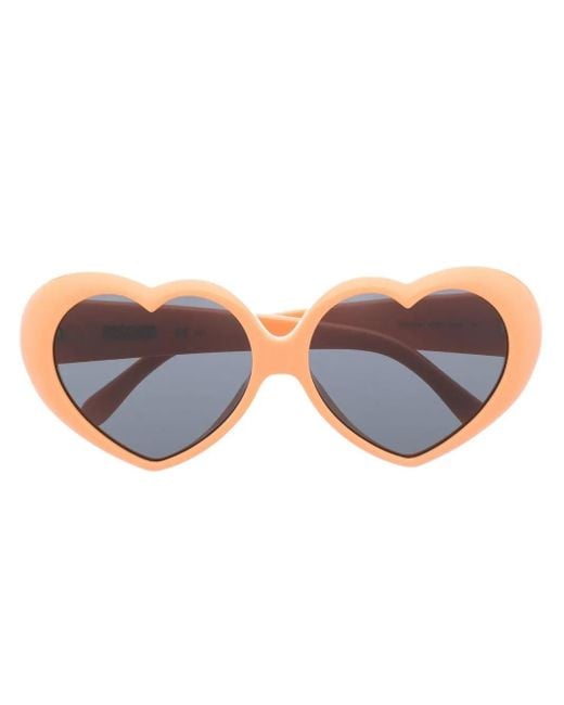 Moschino Eyewear Orange Heart-Shaped Frame Sunglasses