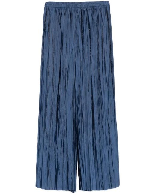 Roberto Collina Blue Plissé Trousers