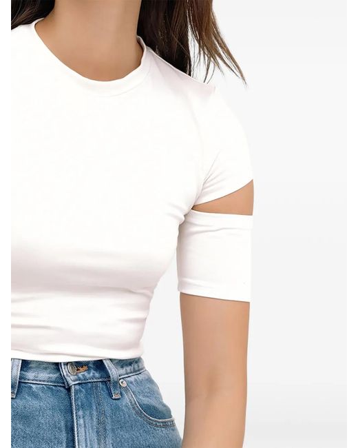 MARCELLA White Esme Cutout-Sleeves T-Shirt
