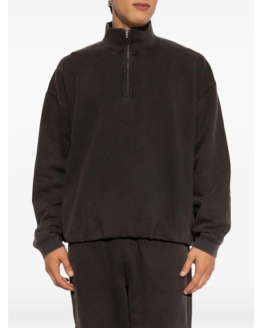 Represent Black Initial Quarter-Zip Sweatshirt for men