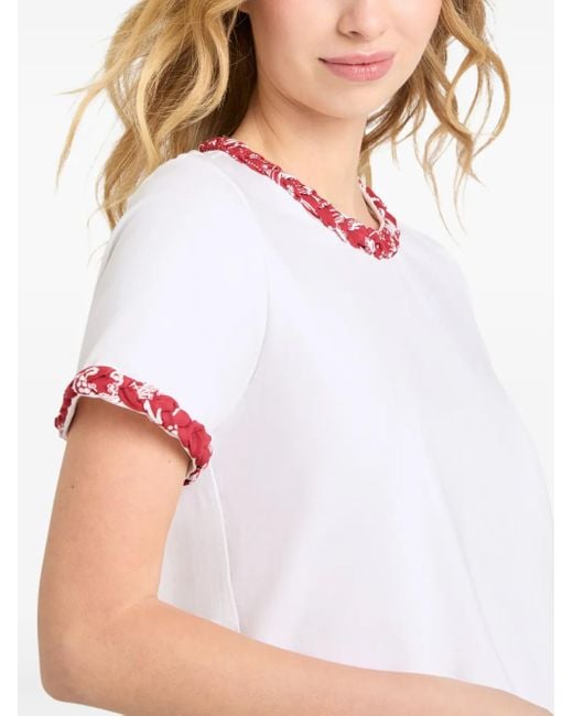 Cinq À Sept White T-Shirt mit Flechtborten