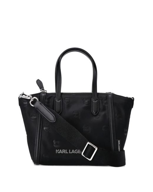 Borsa Tote Con Logo Goffrato di Karl Lagerfeld in Black da Uomo