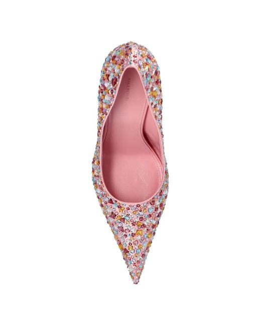 Balenciaga Pink Gem-Embellished Pointed-Toe Pumps