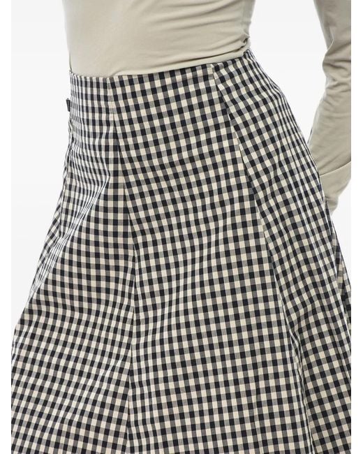 Woolrich Gray Midi Checked Cotton Skirt