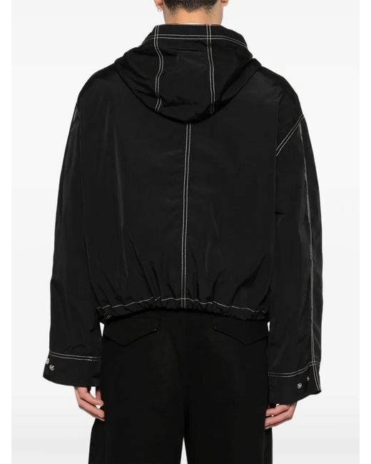 AMI Jack Met Capuchon En Contrasterende Stiksels in het Black voor heren