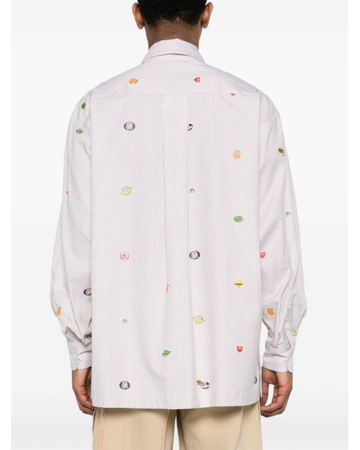 Camisa Fruit Stickers a rayas KENZO de hombre de color White