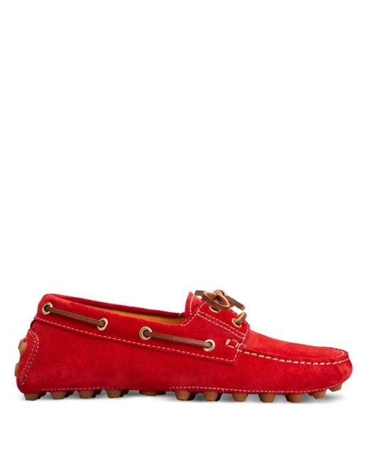 Tod's Red Boat Gommino Bubble Loafers