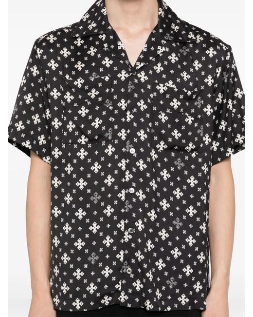 Rhude Black Bandana-Print Rayon Shirt for men