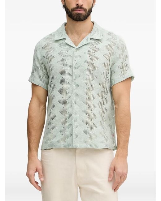 Guess Green Geometric-Design Shirt for men