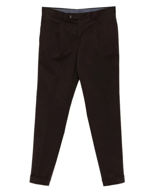 Barba Napoli Black Napoli Pleated Trousers for men