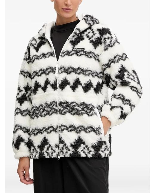 Columbia Gray Rare Escape Zip-Fastening Geometric-Pattern Jacket