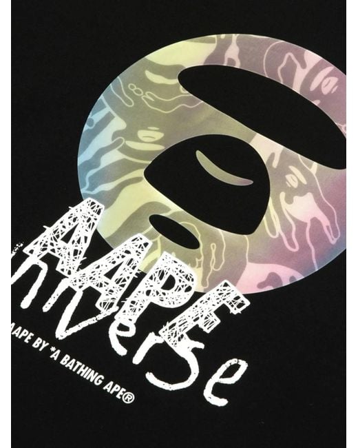 Aape By A Bathing Ape Black Graphic-Print T-Shirt for men