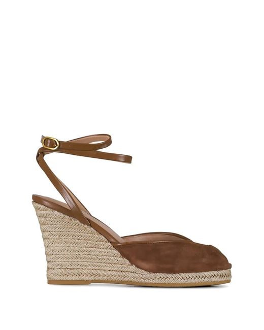 Veronica Beard Brown Pasina Suede Wedge Espadrilles