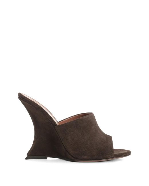 Paris Texas Brown Nina Sculpted-Heel Suede Sandals