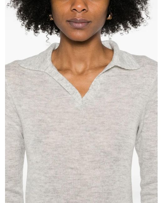 Vince White Mélange-Effect Sweater
