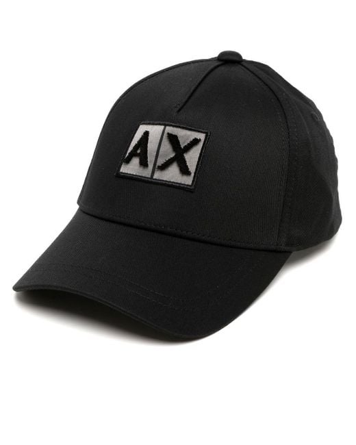 Armani Exchange Cotton Ax-logo Baseball Cap in Black for Men | Lyst UK