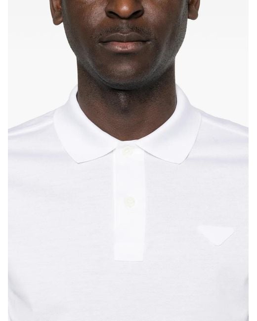 Prada White Short-Sleeve Polo Shirt for men