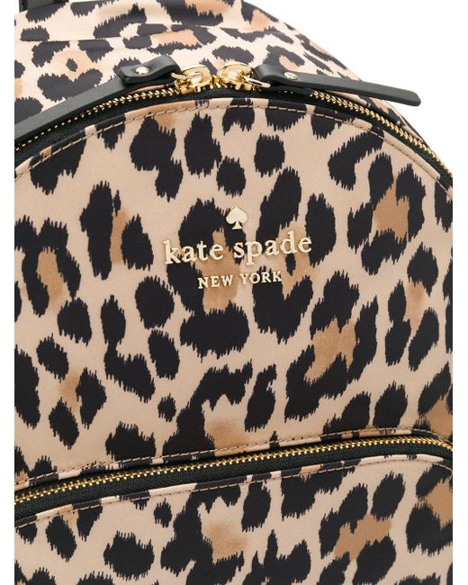 Kate Spade Leopard Print Backpack in Brown | Lyst