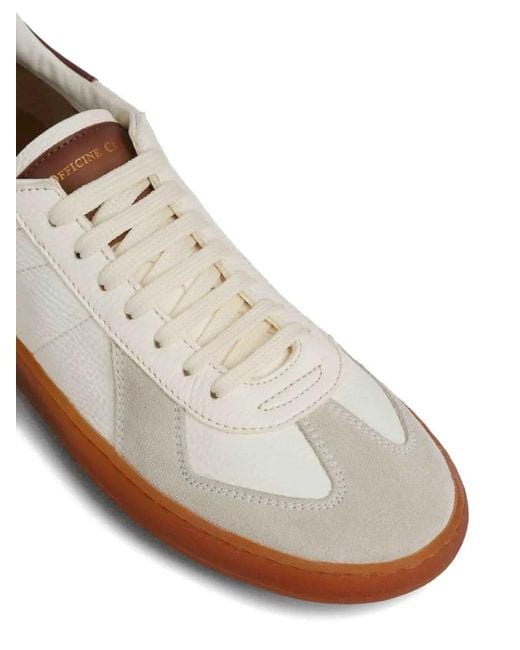 Officine Creative White Militia 001 Panelled Leather Sneakers for men