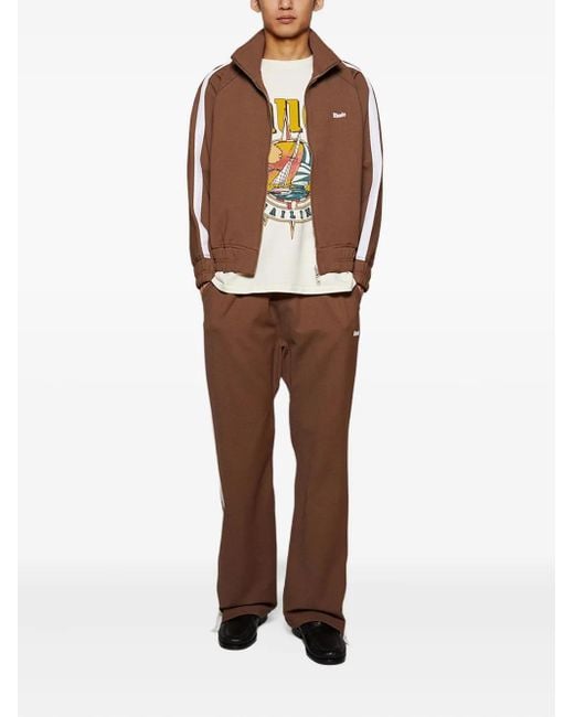 Rhude Brown Hampton Zip-Up Track Jacket for men