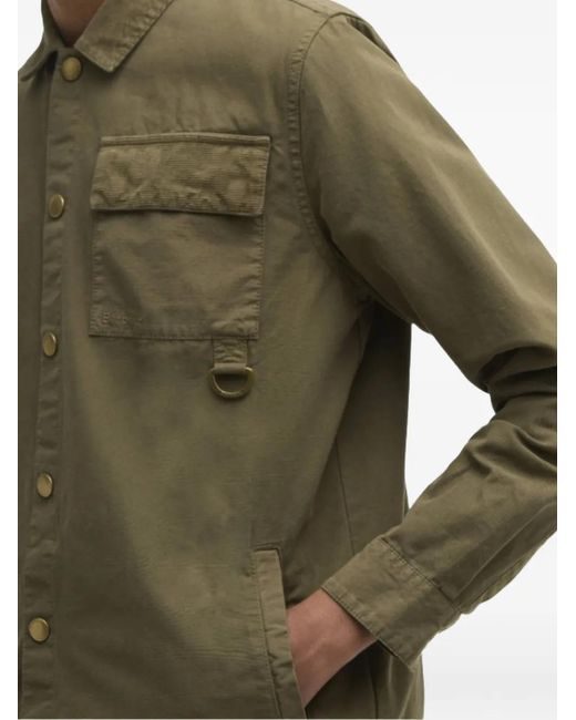 Barbour Green Chemise En Velours Côtelé À Anneau En D for men