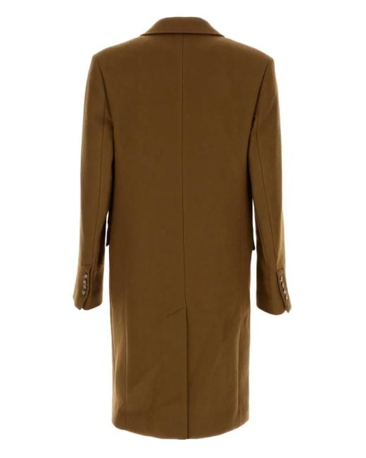 AMI Natural Virgin Wool Single-Breasted Coat for men