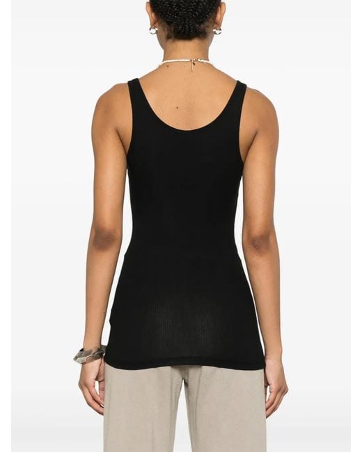 James Perse Black Ribbed Daily Tank