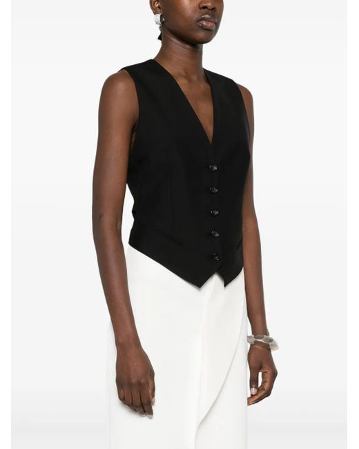 Philosophy Di Lorenzo Serafini Black V-Neck Waistcoat