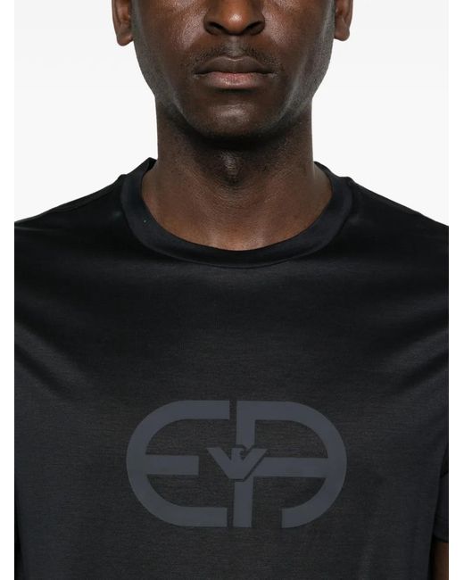 Emporio Armani Black Logo-Detail T-Shirt for men