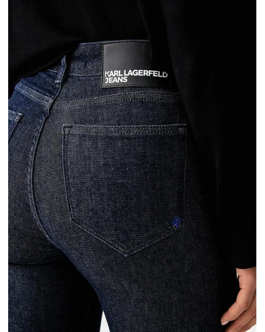 Karl Lagerfeld Black Logo-Patch Skinny Jeans