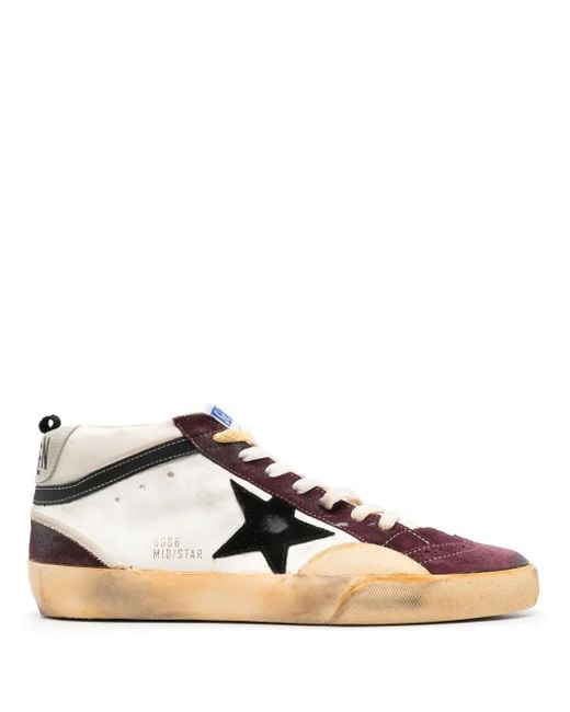 Golden Goose Deluxe Brand White Mid Star Sneakers for men