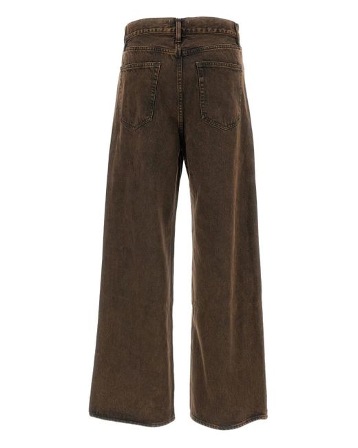 FRAME Brown Five-Pocket Wide-Leg Jeans